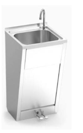 LAVAMANI CON DOPPIO PEDALE IN ACCIAIO INOX 450X450X850H