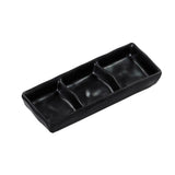 VASSOIO RETTANGOLARE3 SCOMPARTI NERO 12X7