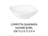 COPPETTA QUADRATA CM.11,5X11,5X4 PORCELLANA BIANCA