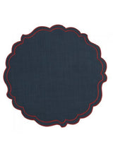 SOTTOPIATT0 IN TESSUTO BLU E ROSSO 35CM