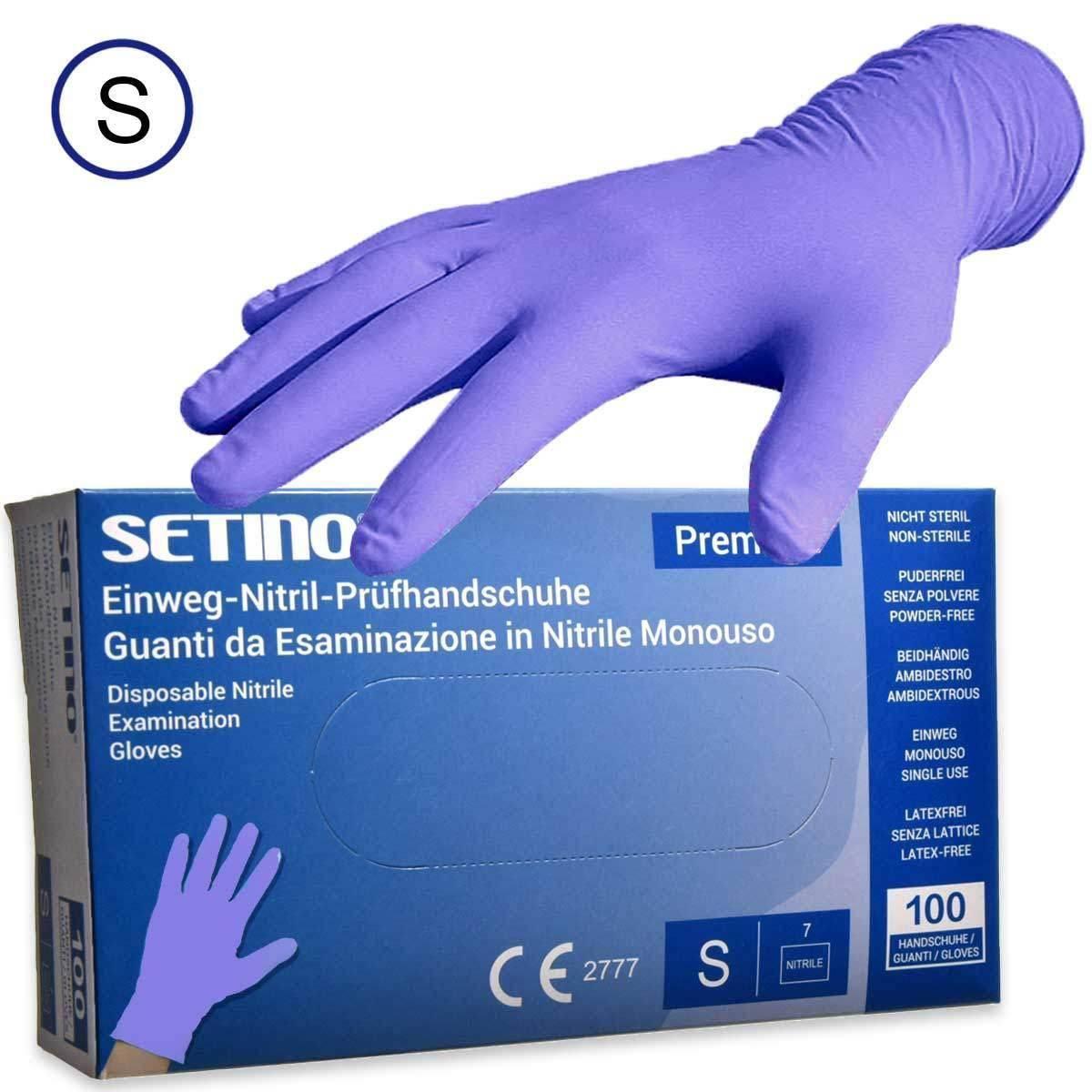 GUANTI IN NITRILE BLU "SETINO" 3,5GR S/POLVERE CF=100PZ