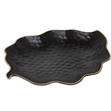 VASSOIO FOGLIA NERO 22X17 STONEWARE "KYPSELI"
