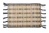 SET 4 TOVAGLIETTE RETTANGOLARI NERO/PAGLIA FIBRA NATURALE