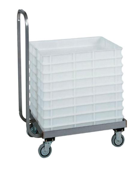 CARRELLO PORTA VASCHETTE 60X40 INOX CON MANICO