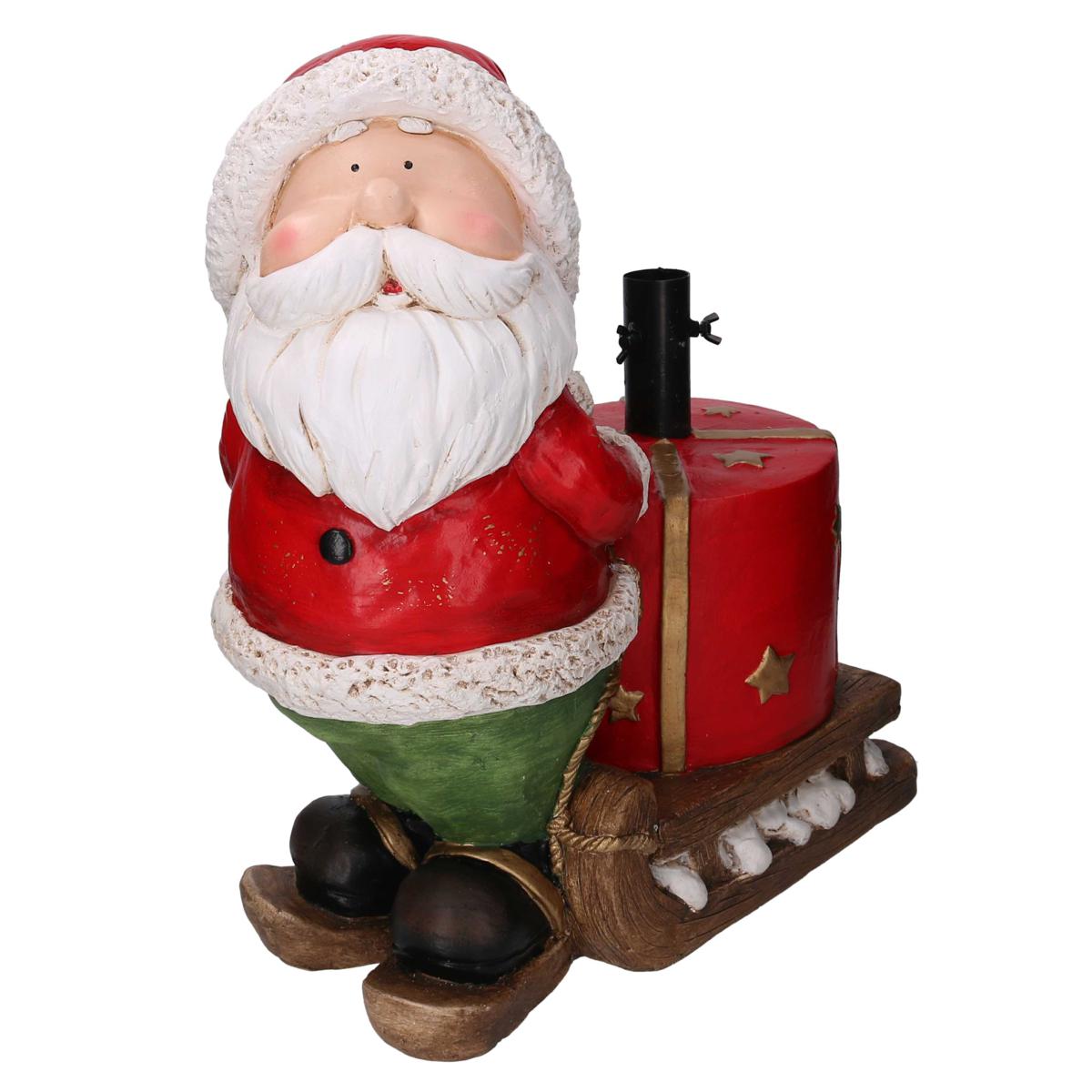BASE ALBERO 180H RESINA BABBO NATALE SLITTA ROSSO 45X24X49