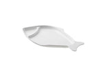 PIATTO PESCE DIM.38X22X3H MELAMINA BIANCA