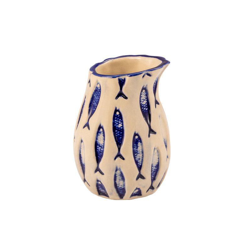 THALASSIOS CARAFFA/SALSIERA BIANCO/BLU DECORO RILIEVO 20CL