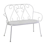 PANCHINA METALLO NEWOLRD BIANCA CREMA cm105x48h88