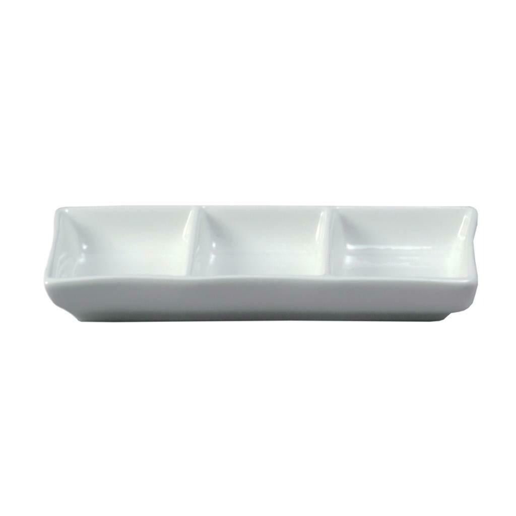 ANTIPASTIERA 3 SCOMPARTI BIANCO OPACO 16,2X6,7