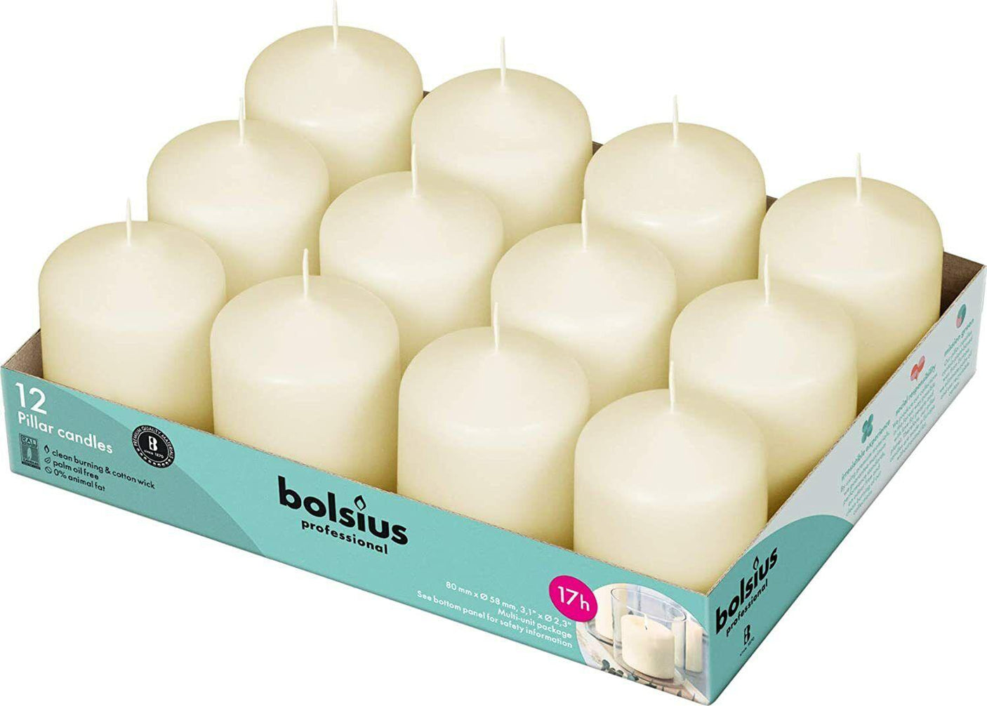 CANDELA PILASTRO BIANCA 15X7,8CM CF=6PZ