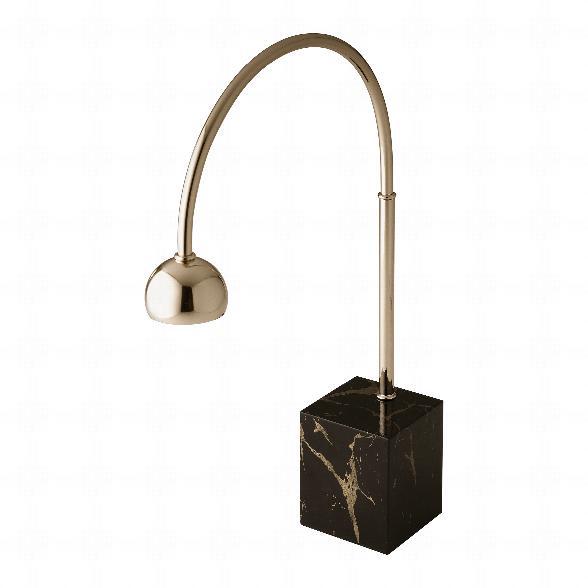 LAMPADA TAVOLO LEONARDO ASIDE ORO ROSA C/MARMO