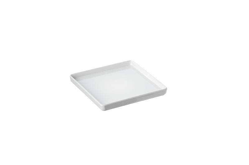 PIATTINO QUADRATO MELAMINA BIANCA 8X8X1,3CM