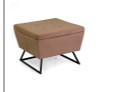 PUFF TESSUTO C/GAMBEBEIGE QUADRO 58X58CM42.5H