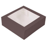 SCATOLA PASTICCERIA CON FINESTRA 23X23X7.5 CIOCCOLATO PZ50