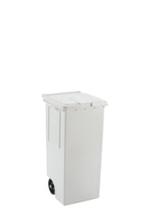 PATTUMIERA 100LT BIANCA C/RUOTE-COP-PED CM46X42X81,5H