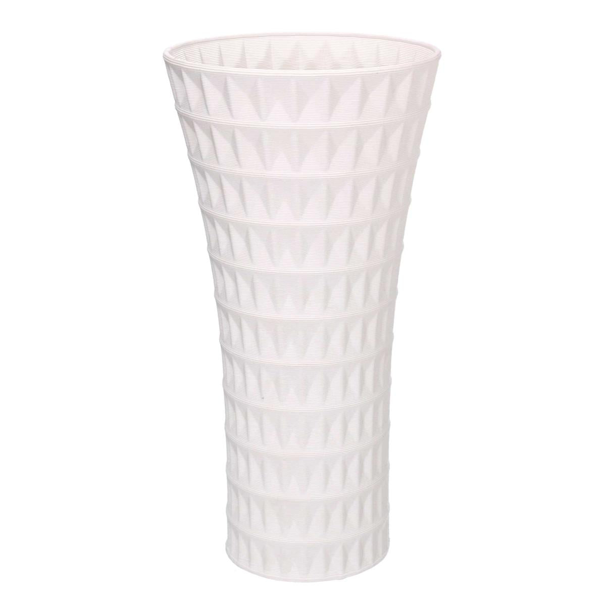 VASO CERAMICA GEOMETRICO BIANCO CM16X30H