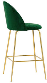 SGABELLO STRUTT.METALLO OTTONATO RIV.VELLUTO VERDE 66CMH