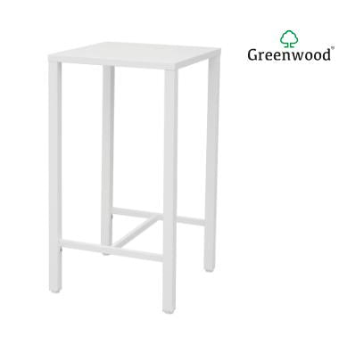 TAVOLO ISEO ALTO IN ACCIAIO 70×70 – BIANCO