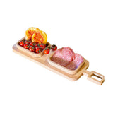 VASSOIO CON 2 VASCHETTE 49X14,5CM LEGNO