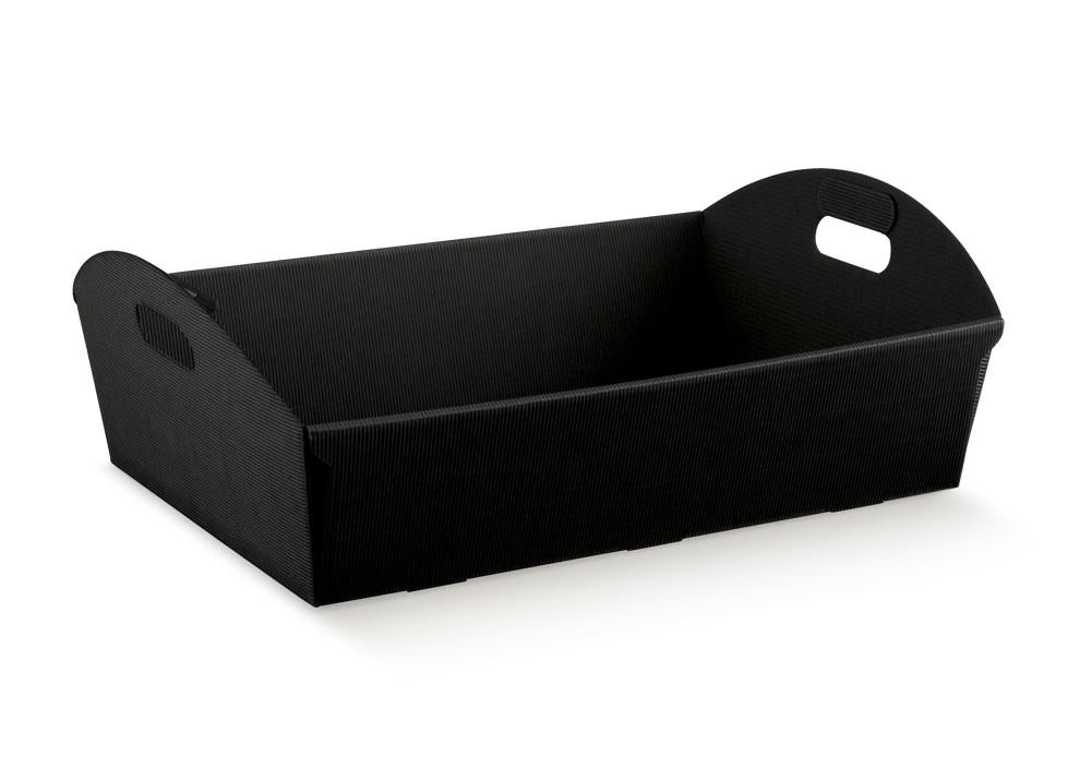 CESTA IN CARTONE C/MANIGLIE 43X30X11H SETA NERO