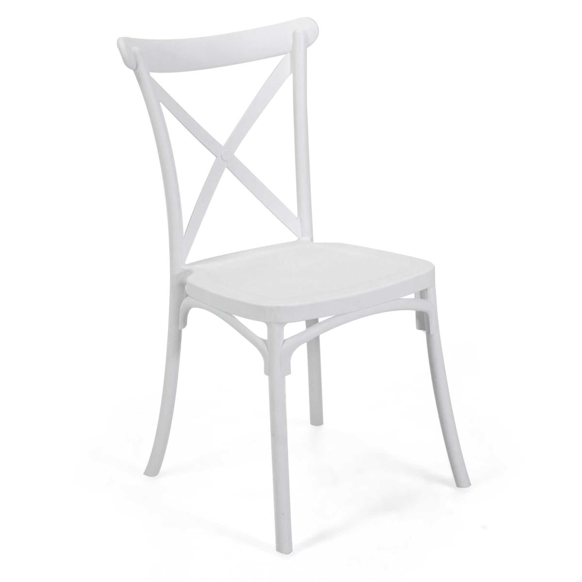 SEDIA PLASTICA CROSSBIANCO 47x51xH45,5/90