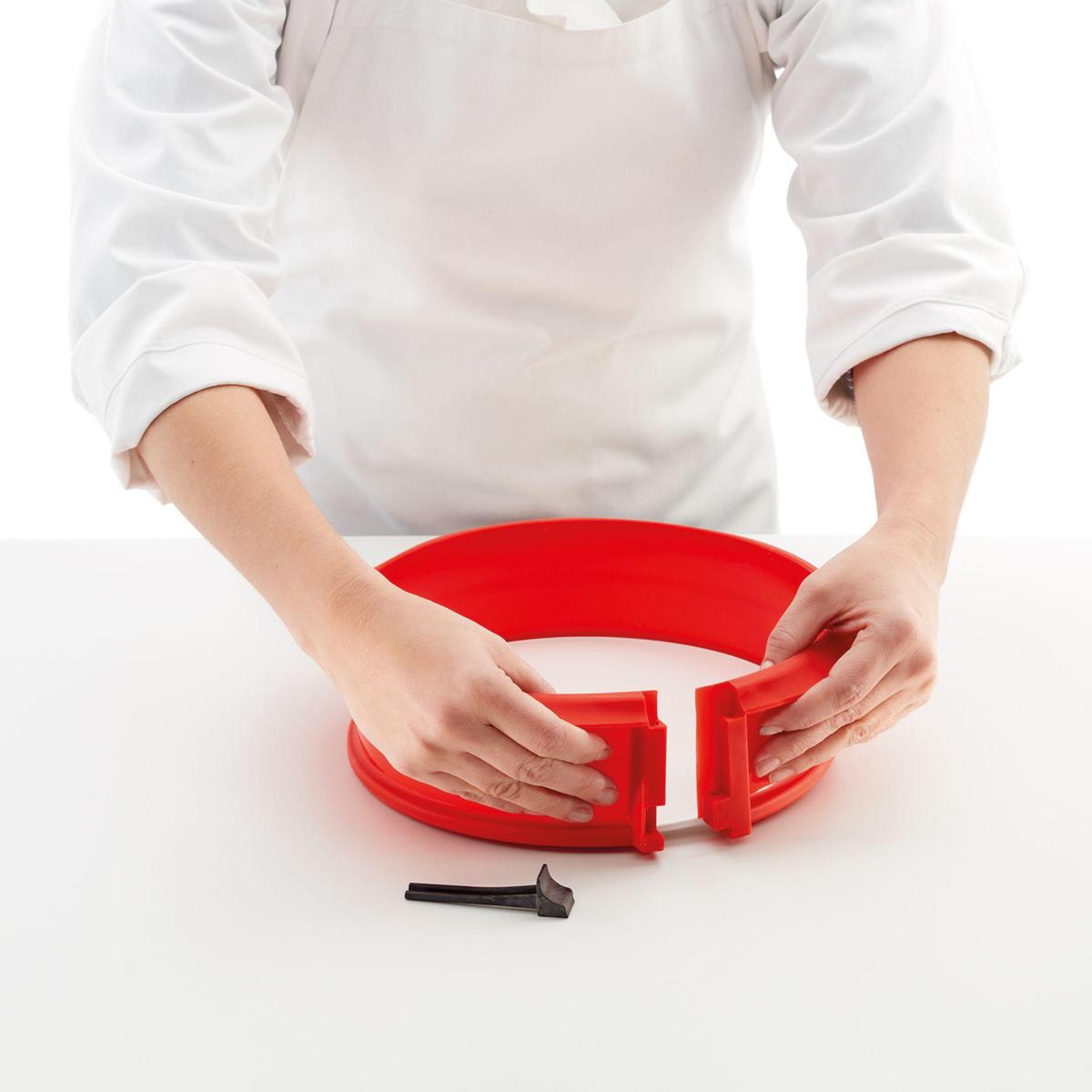 STAMPO ROTONDO APRIBILE CON PIATTO 23CM ROSSO