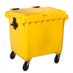 BIDONE RACC.DIFF CARRELLATO C/COP-PED 660LT GIALLO