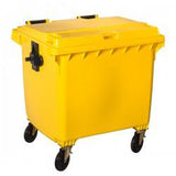 BIDONE RACC.DIFF CARRELLATO C/COP-PED 660LT GIALLO