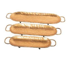 SET 3 VASSOI METAL RETTA.ORO 61/61/40CM