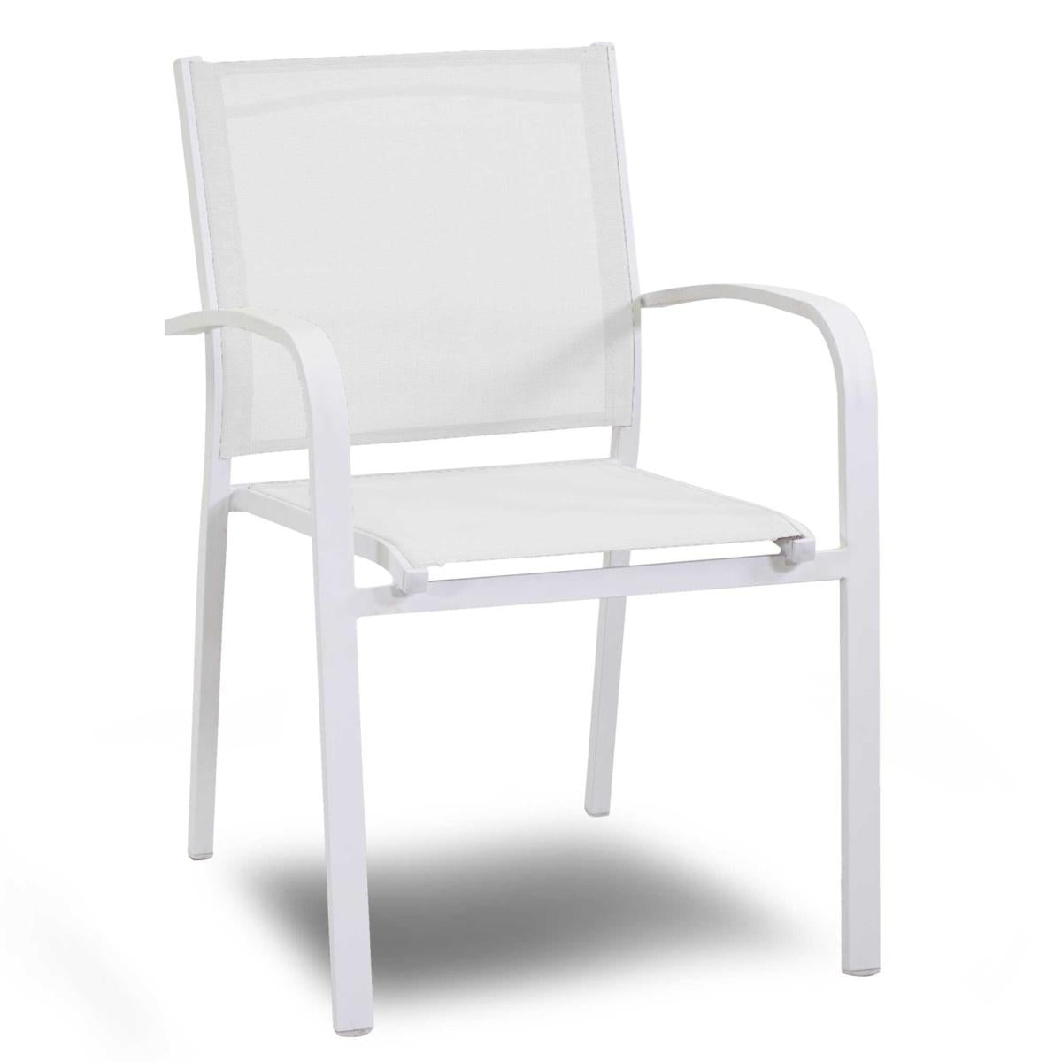POLTRONA ALLUMUMINIOSULLIVAN C/TEXTILENE BIANCO 56x60CM H84
