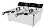 FRIGGITRICE DA BANCOELETTRICO 3250W + 3250W 8LT+8LT
