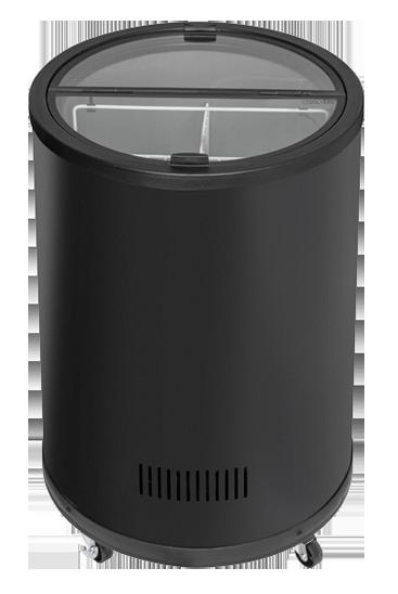 CONGELATORE A POZZETTO TONDO NERO 80LT PORTA A VETRO