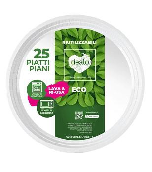 PIATTI PIANI 25GR D.22 BIANCHI RIUTILIZZABILI ARI' CF=25PZ