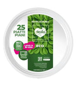 PIATTI PIANI 25GR D.22 BIANCHI RIUTILIZZABILI ARI' CF=25PZ