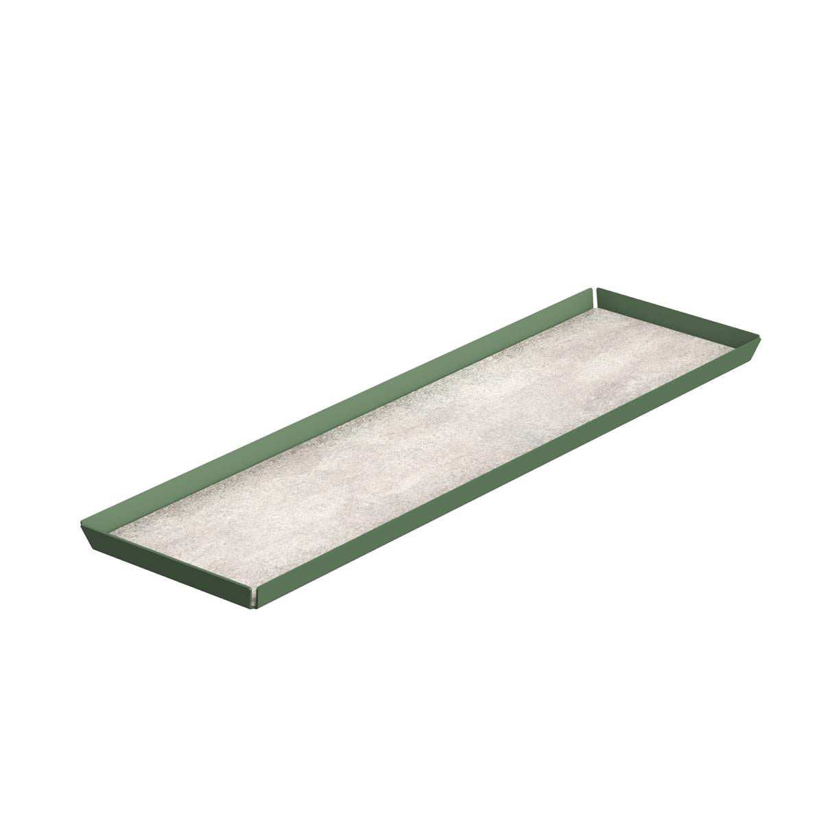 VASSOIO PASTICCERIA INOX VERN. VERDE HPL CEMENTO 20X60CM