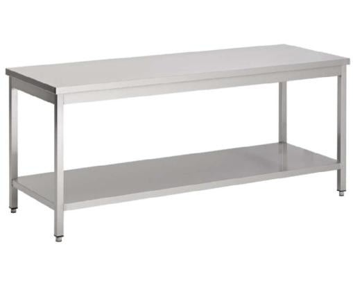 TAVOLO ACCIAIO INOX C/R S/A 140X70X85