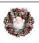 GHIRALNDA/CORONCINA IN RESINA BABBO NATALE E SFERE COL.ROSSO