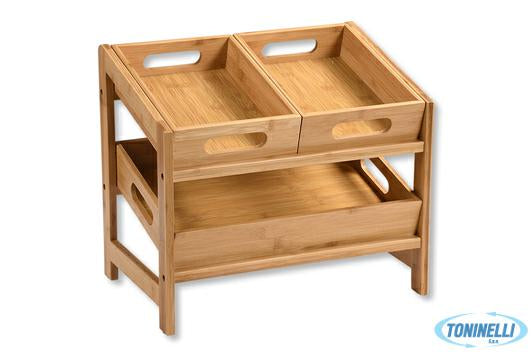 BAMBOO-ESPOSITORE BUFFET CON 3 CASSETTI