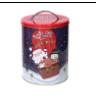 SCATOLA IN METALLO BLU "BABBO NATALE" TONDA cm ø17h21