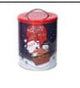 SCATOLA IN METALLO BLU "BABBO NATALE" TONDA cm ø17h21