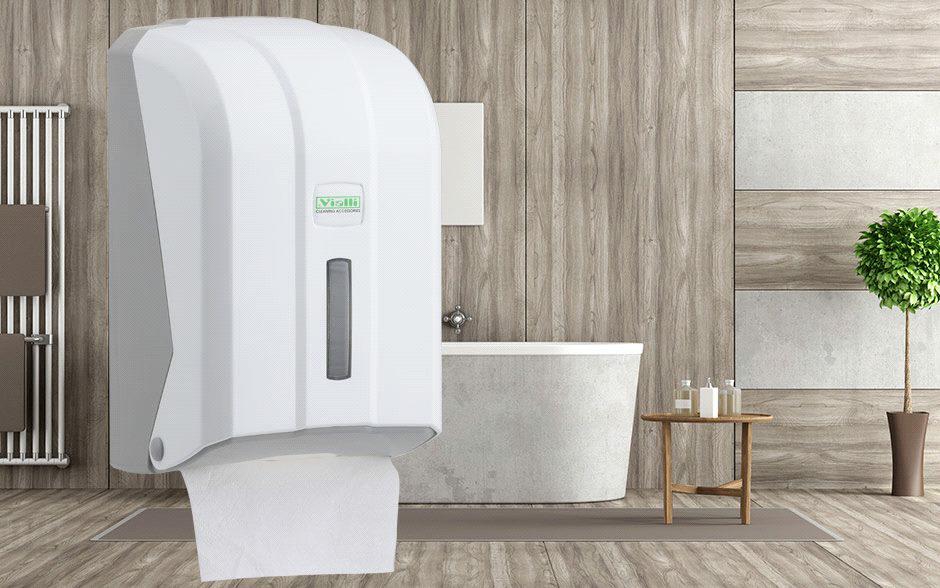 DISPENSER CARTA IGIENICA INTERFOGLIATA ABS BIANCO "MUNDO"