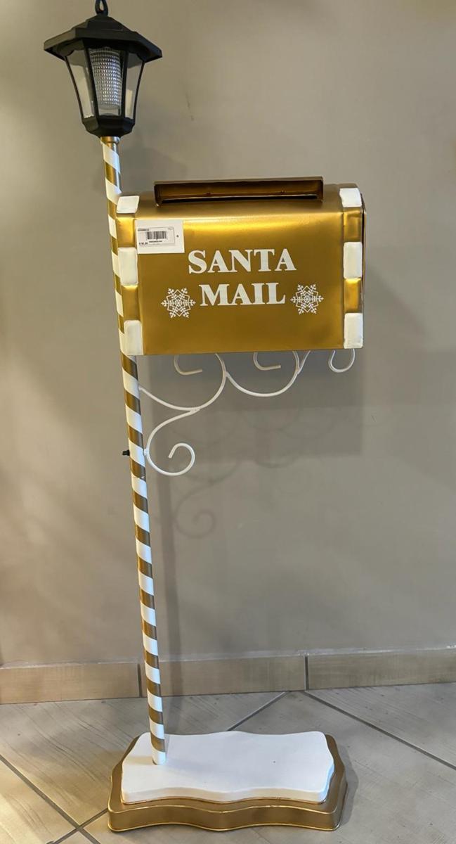 LAMPIONE CON MAILBOX44X21X127 COL ORO E BIANCO