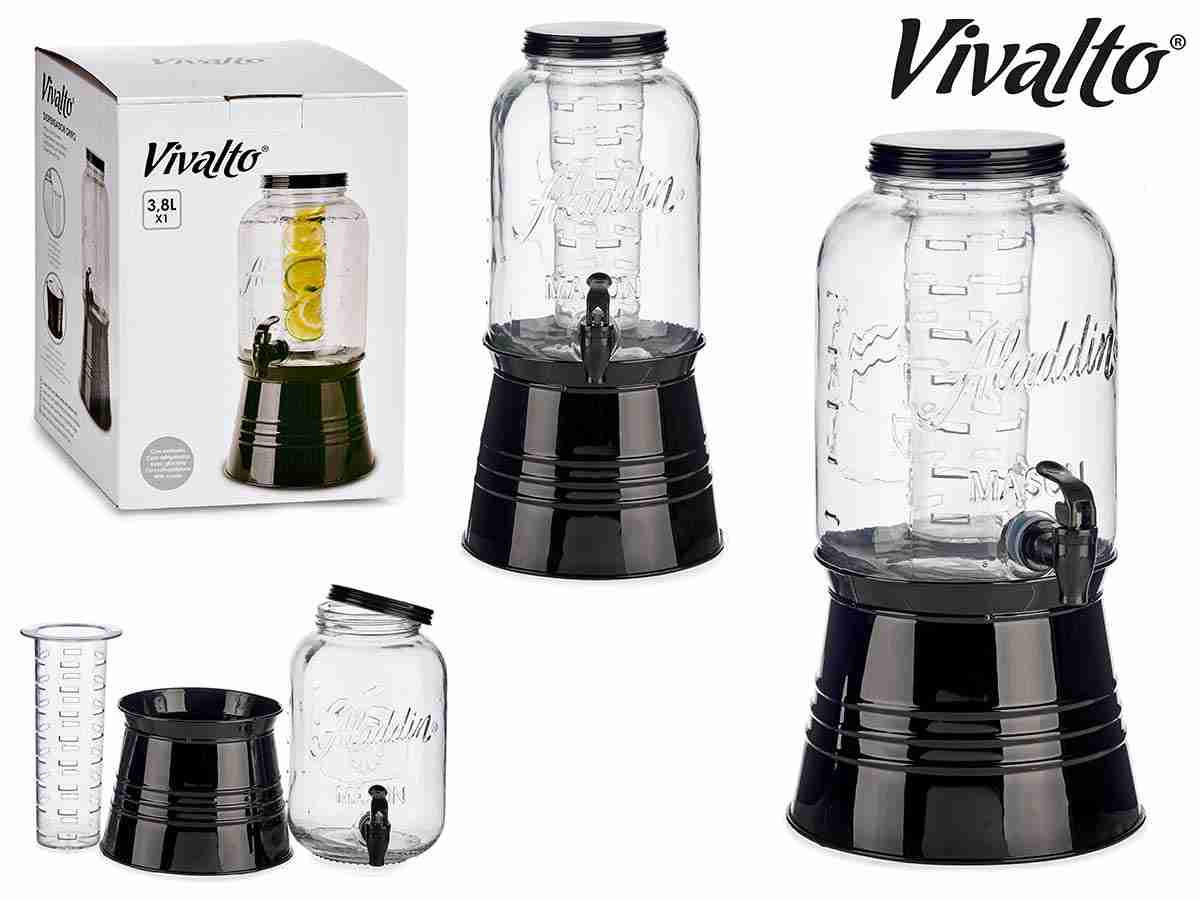 CARAFFA REFRIGERATA SU SUPPORTO NERO