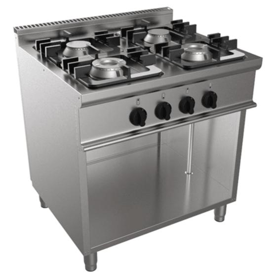 CUCINA EASY A GAS 4 FUOCHI VANO A GIORNO 800X700X850H