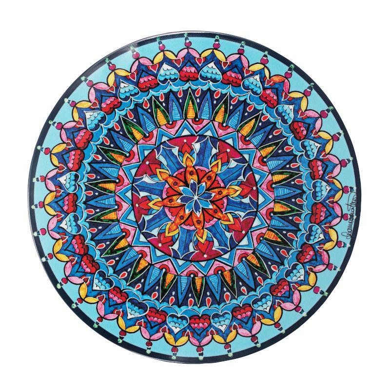 POLYCHROMOS TOVAGLIETTA AZZURRA MELAMINA DESIGN MANDALA Ø34