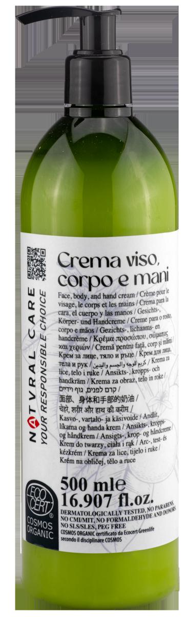 DISPENSER FLACONE CREMA CORPO NATURAL CARE 500ML C/EROGATORE