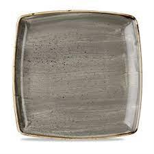 PIATTO QUADRATO GRIGIO 27CM STONECAST