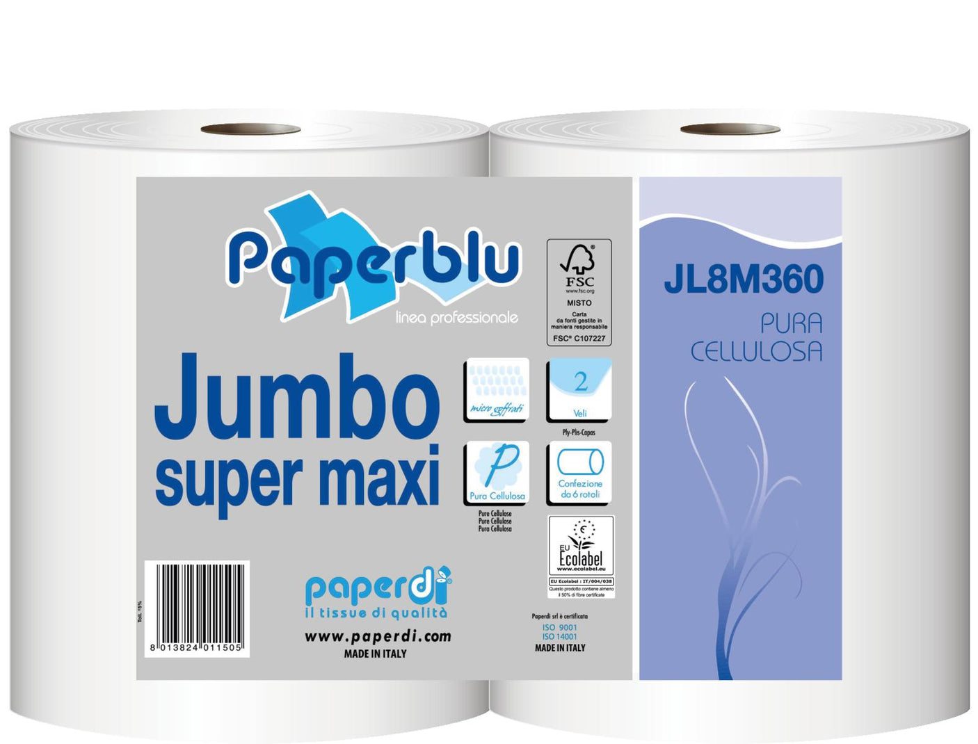 IGIENICA MAXI JUMBO 360MT 2V P.CELL CF=6RT