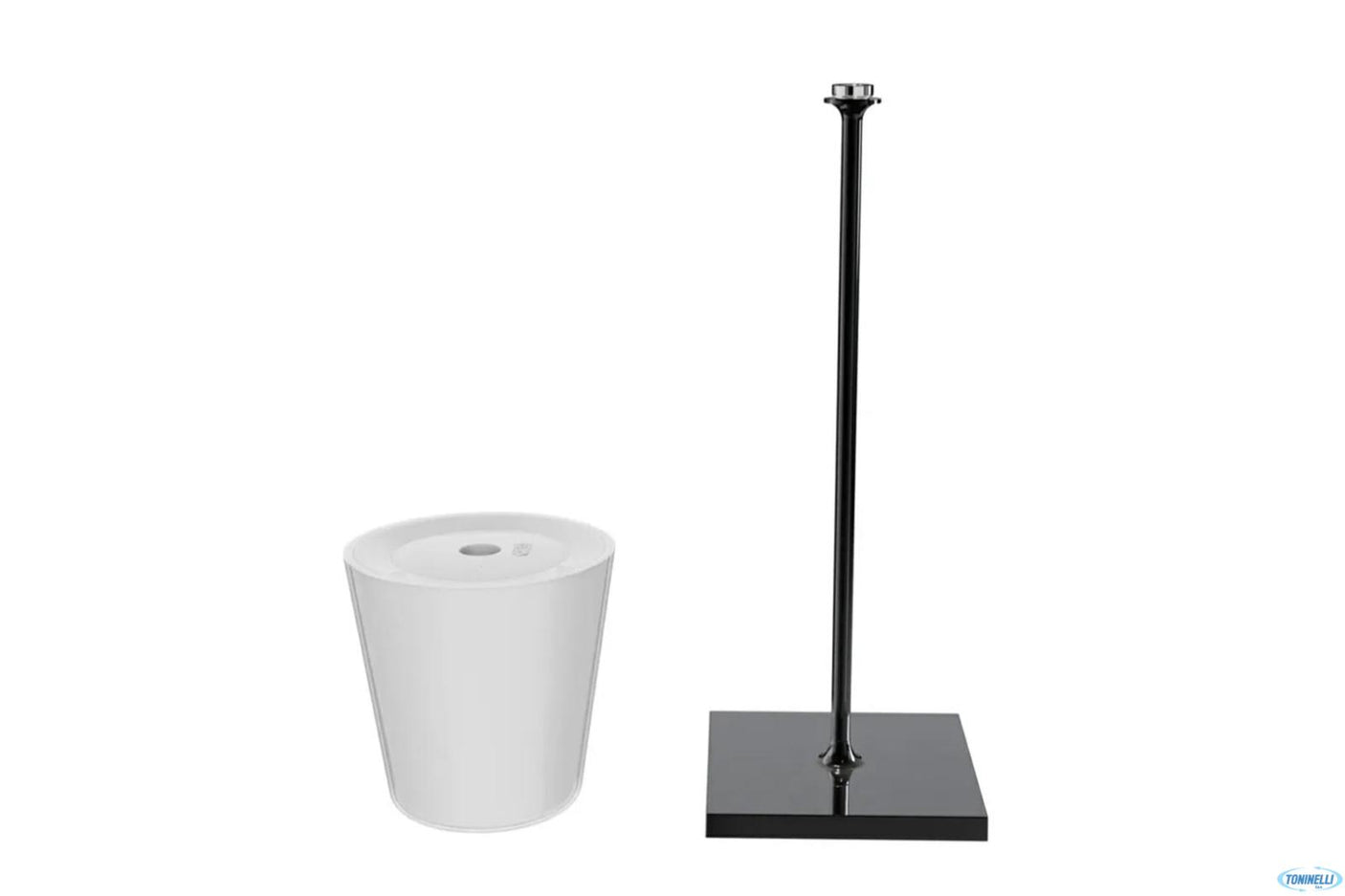 LAMPADA NERO CROMATO DA TAVOLO LED 'PALMINA' 11X39h