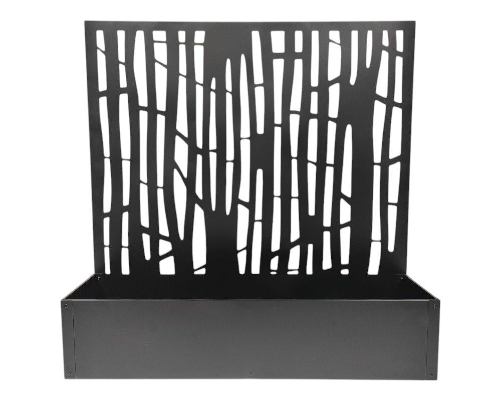 PANNELLO BAMBOO IN FERRO CON FIORIERA 125X32X125